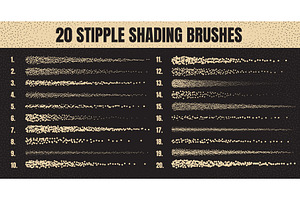 Ink scatter brush, stipple drawing