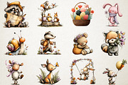 Whimsical Easter Day Animal Clipart, an Illustration by RobertsArt (Thumbnail 4 of 5)