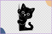 Black Cat Peeking Clipart SVG Bundle, an Animal Illustration by Gfx Expert Team (Thumbnail 15 of 18)