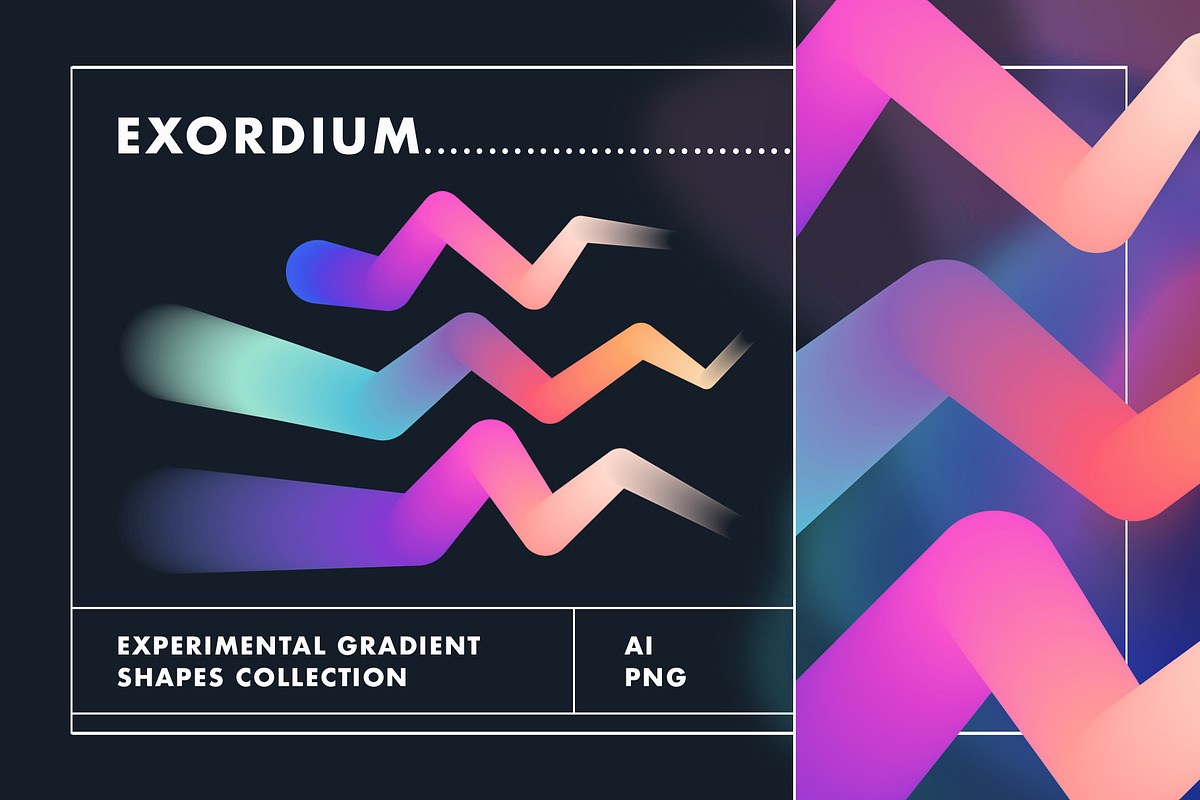 Exordium Dynamic Gradient Shapes, a Texture Graphic by Polar Vectors (Photo 4 of 16)