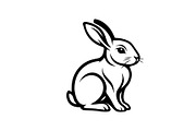 Cheerful Rabbit Line Art Drawing, a Graphic by Annudesign (Thumbnail 6 of 9)