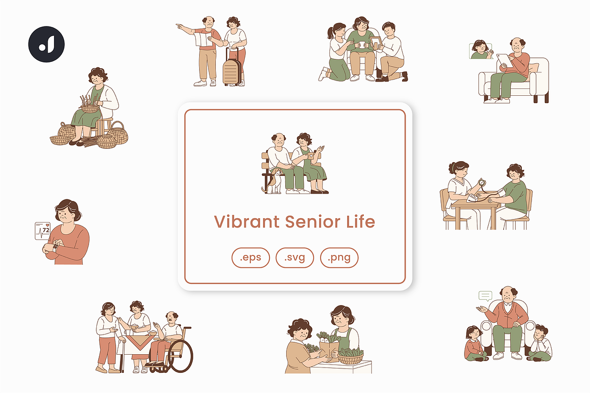 Vibrant Senior Life Illustration, an Object Graphic by Jump Studio (Photo 1 of 12)