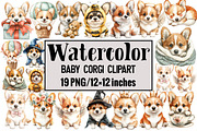 Baby Corgi Clipar, an Illustration by Design Market (Thumbnail 1 of 3)