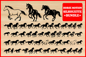 50 Horse Motion Silhouette Bundle, an Illustration by musafir_fashion