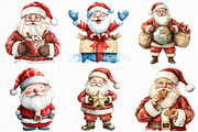 Watercolor Santa Clipart, an Illustration by Craft Nest (Thumbnail 4 of 6)