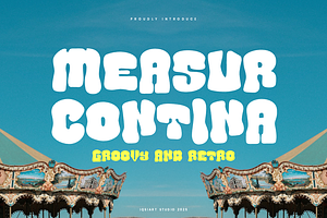 Measur Contina - Groovy Retro Font, a Sans Serif Font by Iqsiart Studio