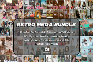 640+ Lightroom Presets All Retro, a Preset Add-On by PerfectStudioPresets