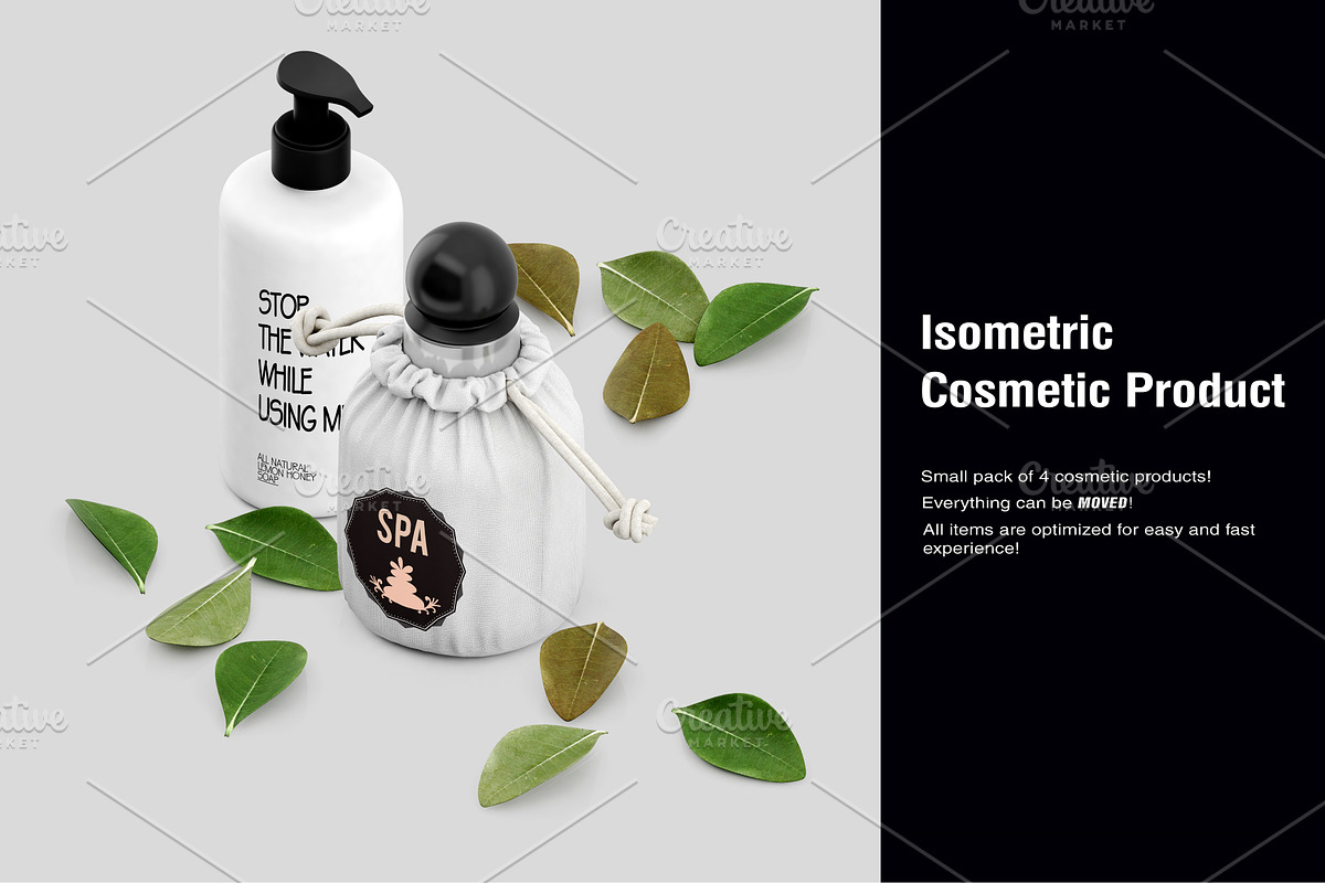 Isometric Cosmetic Product Mock-up, a Packaging Mockup by IsometricWorld (Photo 2 of 5)