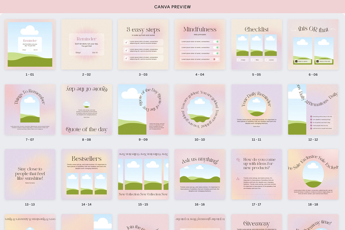 Pink Gradient Instagram Bundle, a Social Media Template by Alice Store (Photo 8 of 10)