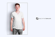 Men's Vneck Tshirt Mockup, a Shirt Mockup by Designertale (Thumbnail 11 of 12)