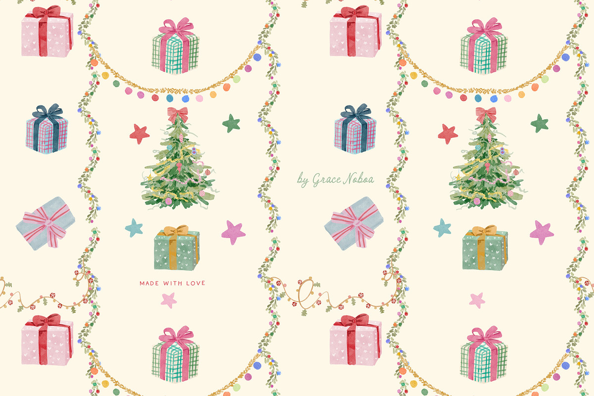Watercolor christmas quirky holiday, an Object Graphic by Grace Noboa Illustrations (Photo 10 of 20)