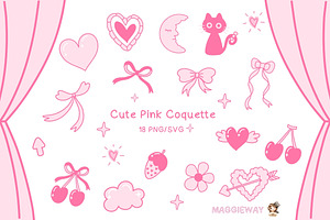 About Cute Pink Coquette PNG / SVG