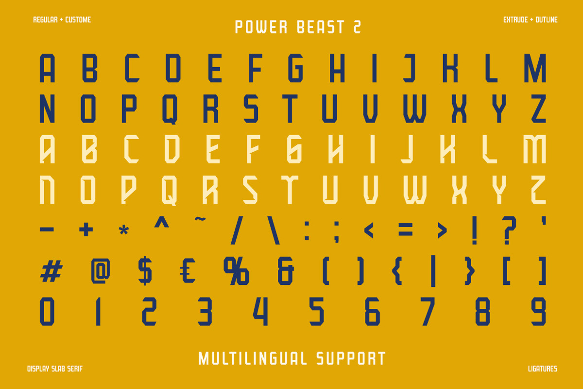 Power Beast Display Font, a Slab Serif Font by Letterhend Studio (Photo 5 of 11)