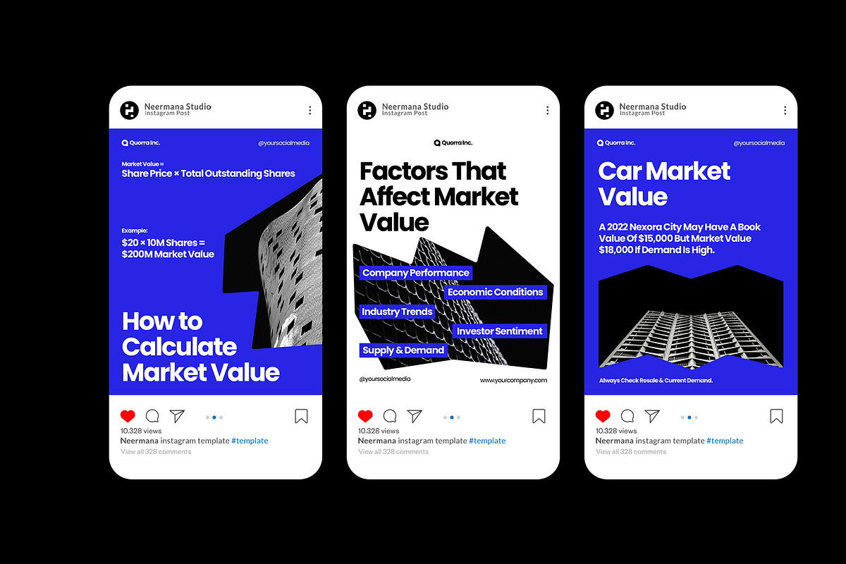 Market Value Instagram Post, a Social Media Template by Neermana (Photo 3 of 4)