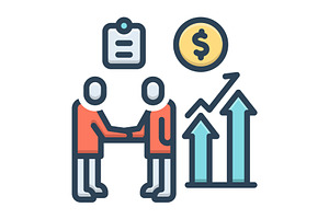 Partnership friendship color icon, a Duotone Icon by Creative priyanka