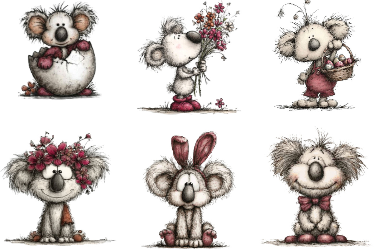 Whimsical Easter Koala Clipart, an Illustration by Designking (Photo 7 of 7)