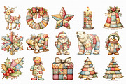 Patchwork Christmas Clipart Bundle P, an Illustration by Libby Wishes (Thumbnail 3 of 7)
