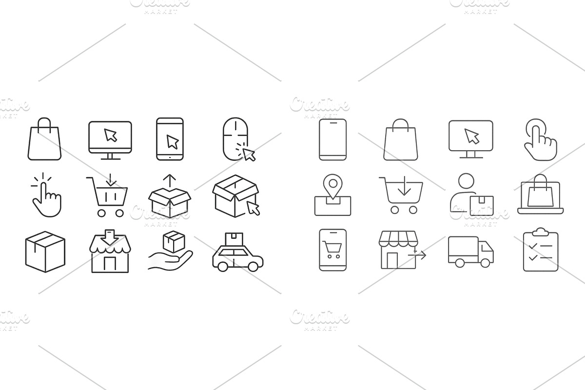 E-commerce icon set representing, a Technology Illustration by ZinetroN