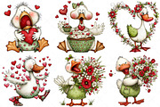 Funny Panic Goose Valentine Clipart, an Illustration by Craft Nest (Thumbnail 10 of 10)