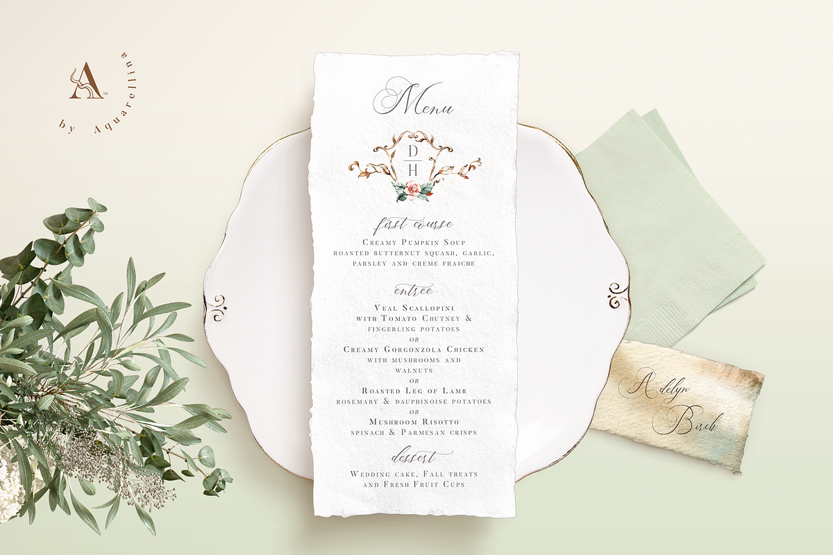 Romantic Fall Wedding Invitations, an Invitation Template by Aquarellina (Photo 6 of 10)