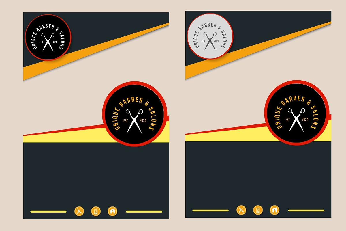 Premium Barber and Salon Brand Logo, a Branding & Logo Template by Mishek Munene (Photo 8 of 9)