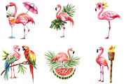 flamingo cute tropical summer clipa, an Illustration by DreamArtGraphic (Thumbnail 2 of 4)