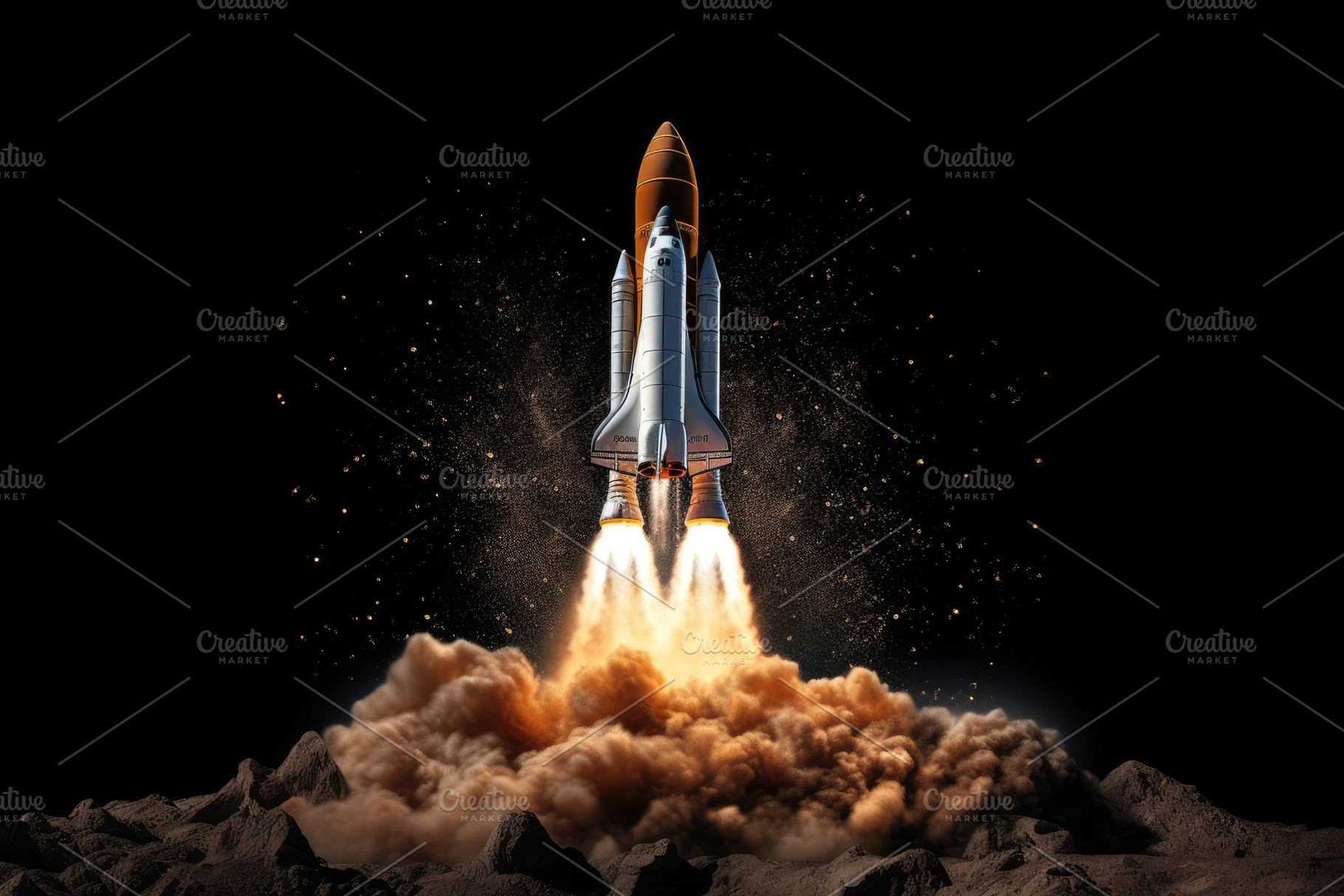 Space rocket taking off from the gro, a Photo by Iftikhar Alam