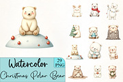 Christmas Polar Bear Clipart, an Illustration by CrexoraLab (Thumbnail 5 of 5)