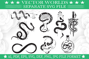 Snakes Tattoo SVG Snakes, Tattoo SVG