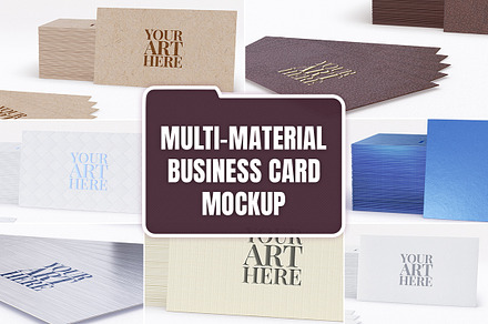 Multi-material Business card Mockup