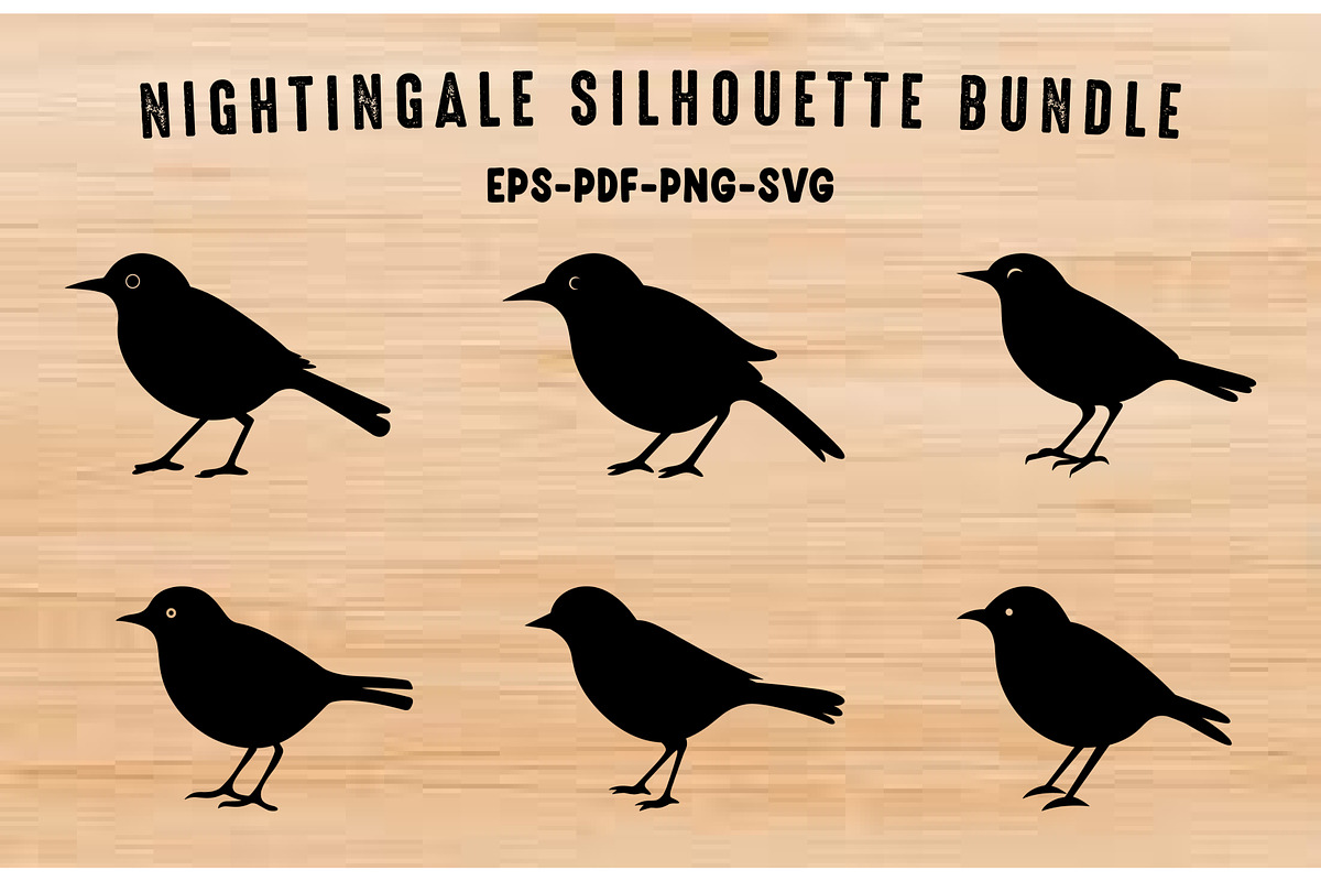 Nightingale Silhouette Clipart Set, an Animal Illustration by Gfx Expert Team (Photo 1 of 3)
