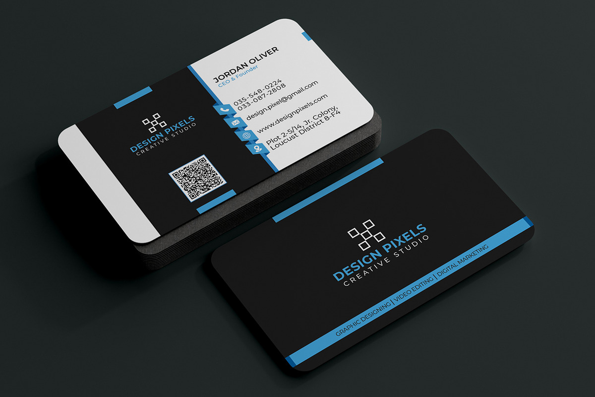 Modern Corporate Business Card, a Business Card Template by Saman Osama (Photo 1 of 5)