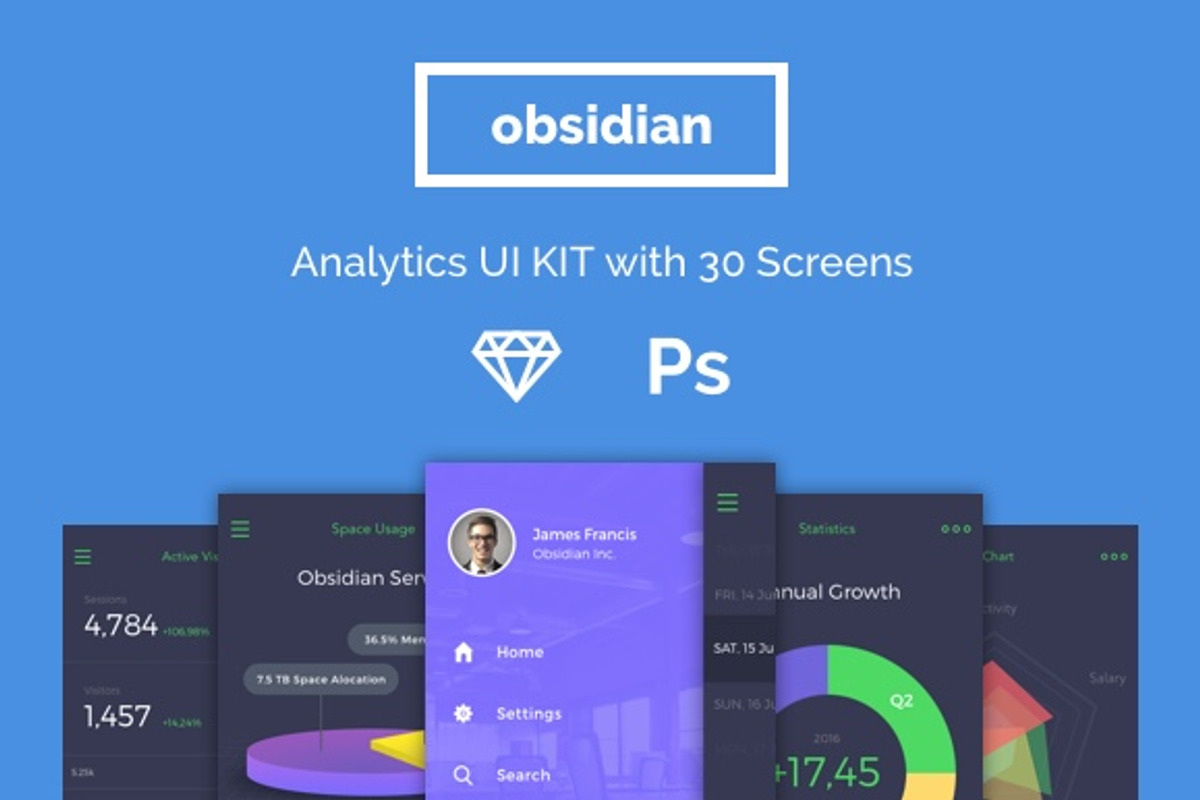 Analytics App UI Kit, an UI Kit Template by Designerbundle (Photo 1 of 4)