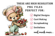 Strawberry Bear PNG Clipart Set, a Seasonal Illustration by OK Design (Thumbnail 6 of 6)