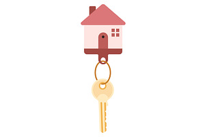 Door keys keyfob. Ring with, an Object Illustration by Things for designers