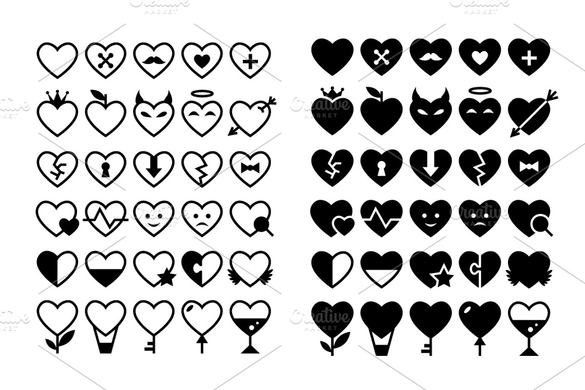 30 Heart Icons Set, an Icon by Lianella's Shop (Photo 2 of 4)