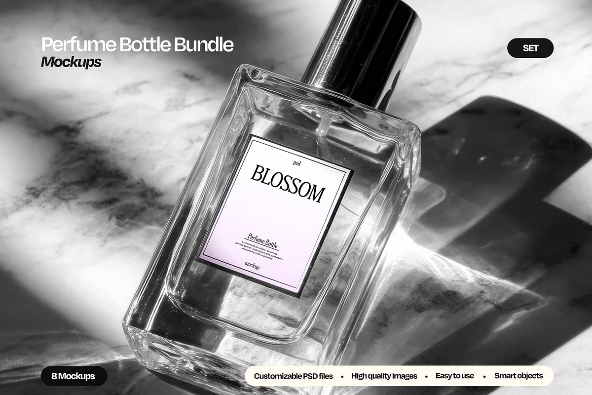 Perfume Bottle Mockup Bundle, a Packaging Mockup by Mego-studio (Photo 1 of 8)