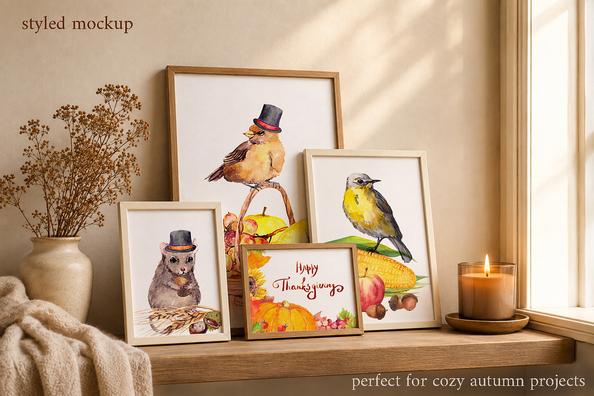Autumn Thanksgiving Clipart PNG, a Seasonal Illustration by Where summer is (Photo 4 of 12)