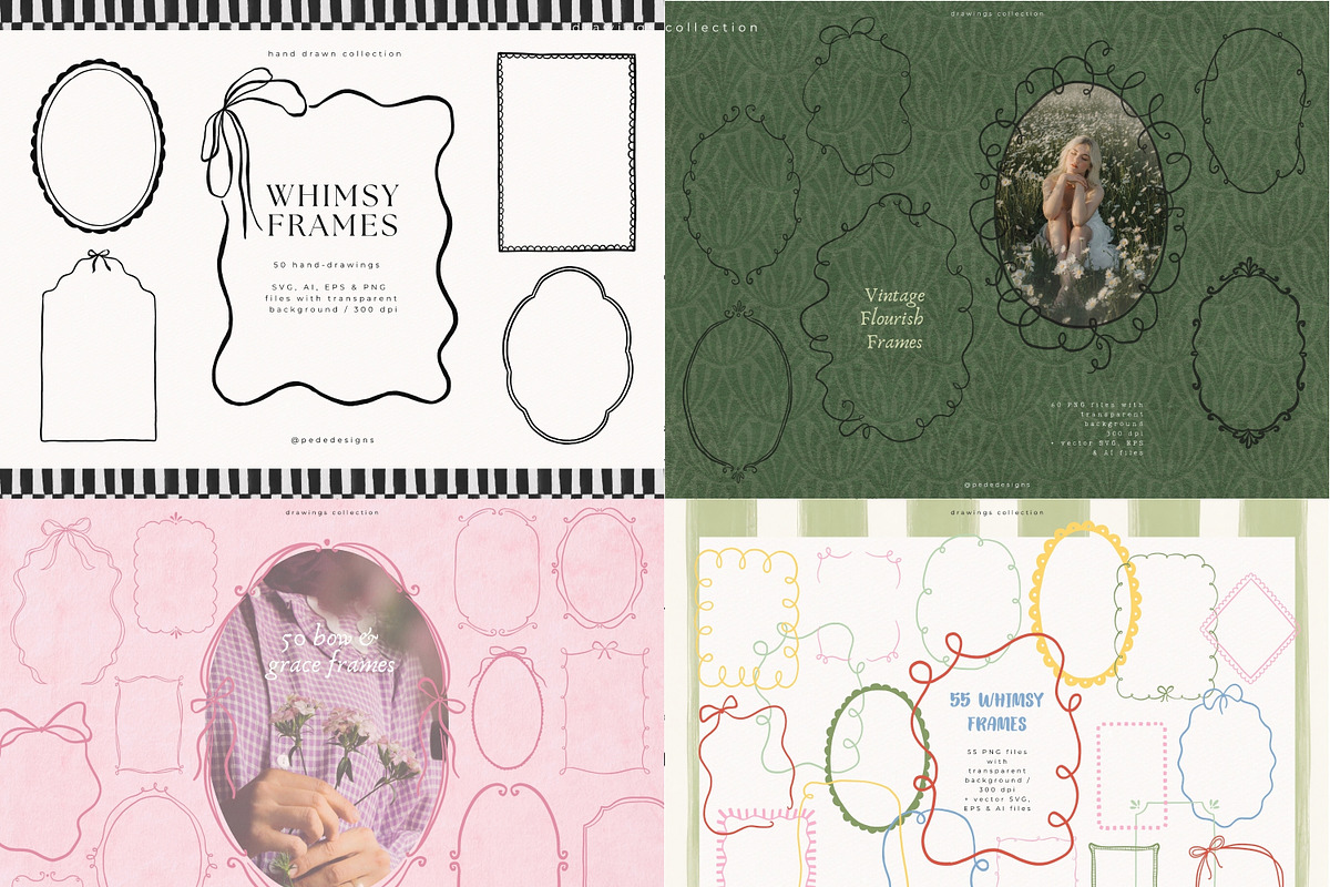 Hand Drawn Frames Bundle, a Decorative Illustration by PeDe Designs (Photo 2 of 29)