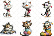 Christmas Cat Clipart, an Illustration by Black Bird Studio (Thumbnail 4 of 6)