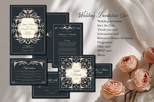 Elegant Baroque Wedding Stationery, an Invitation Template by ilustrinna