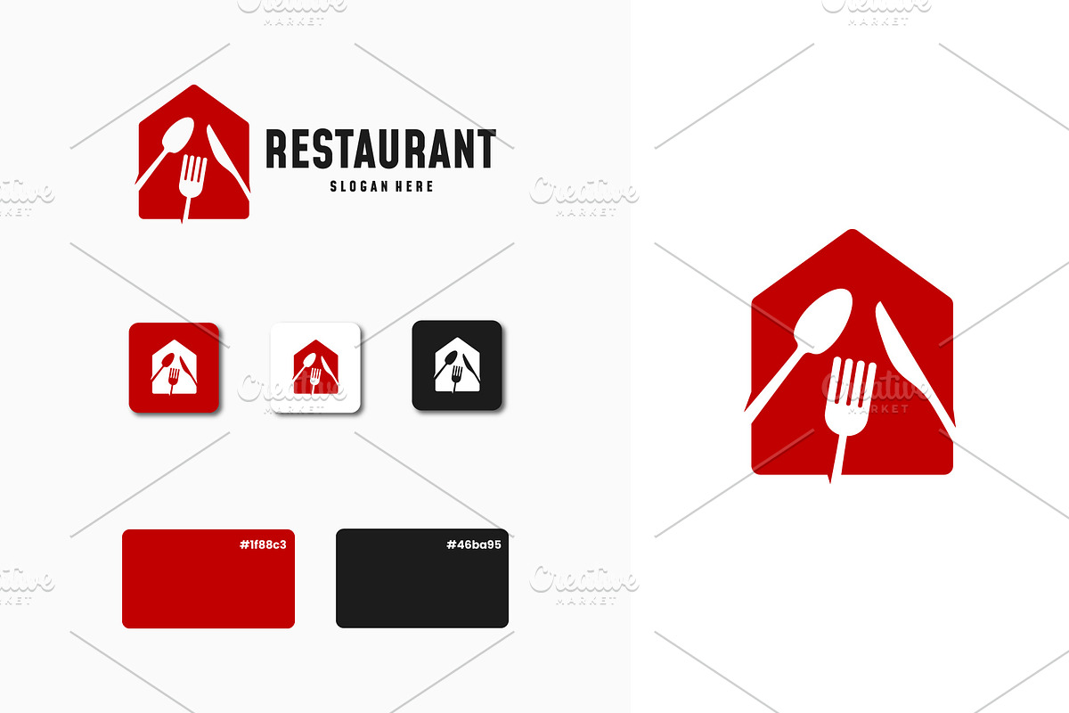 Set of Modern Food House logo design, a Branding & Logo Template by Lucky Creative (Photo 5 of 5)