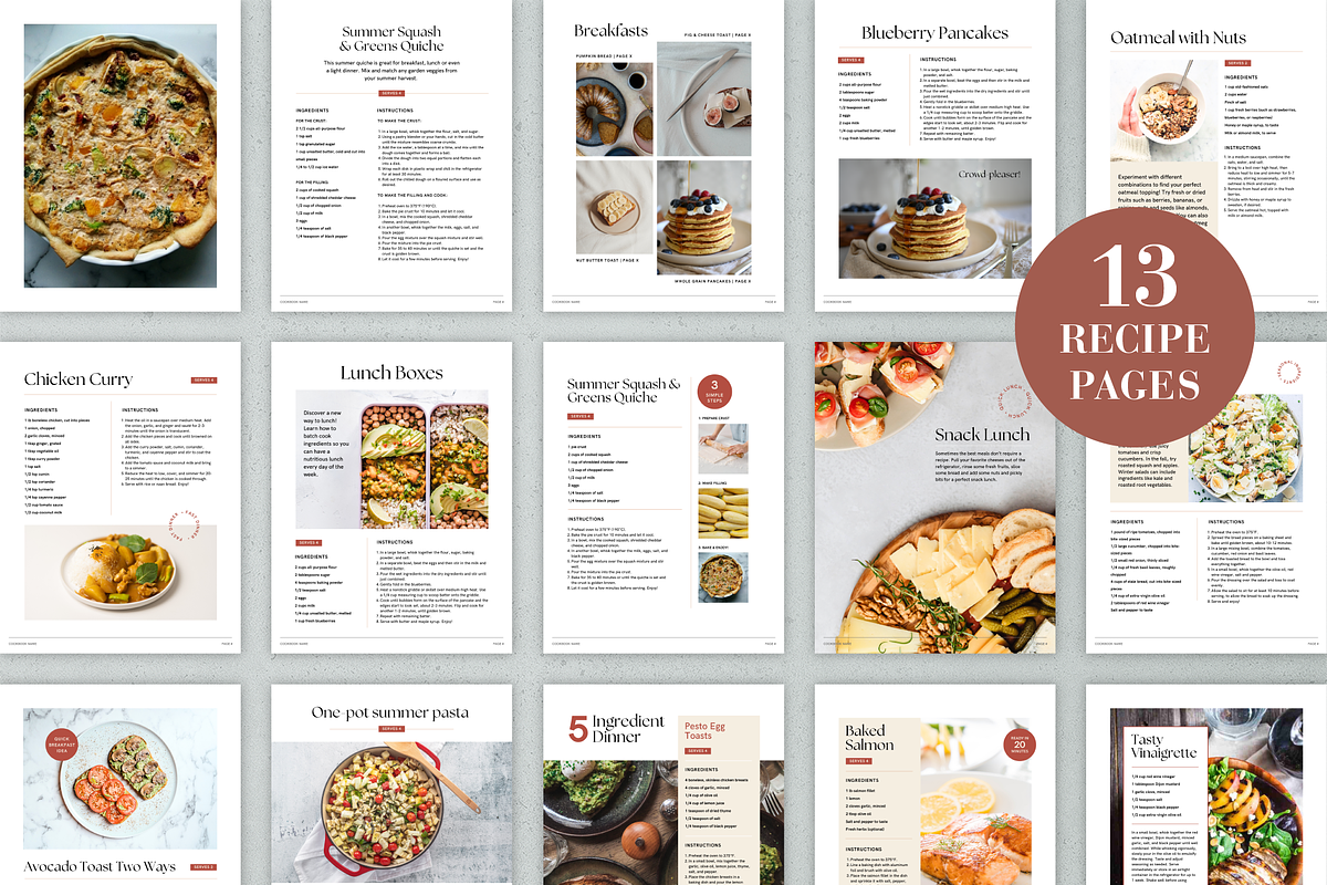 Canva Recipe Book Template, a Marketing Template by Rose & Co. (Photo 2 of 8)