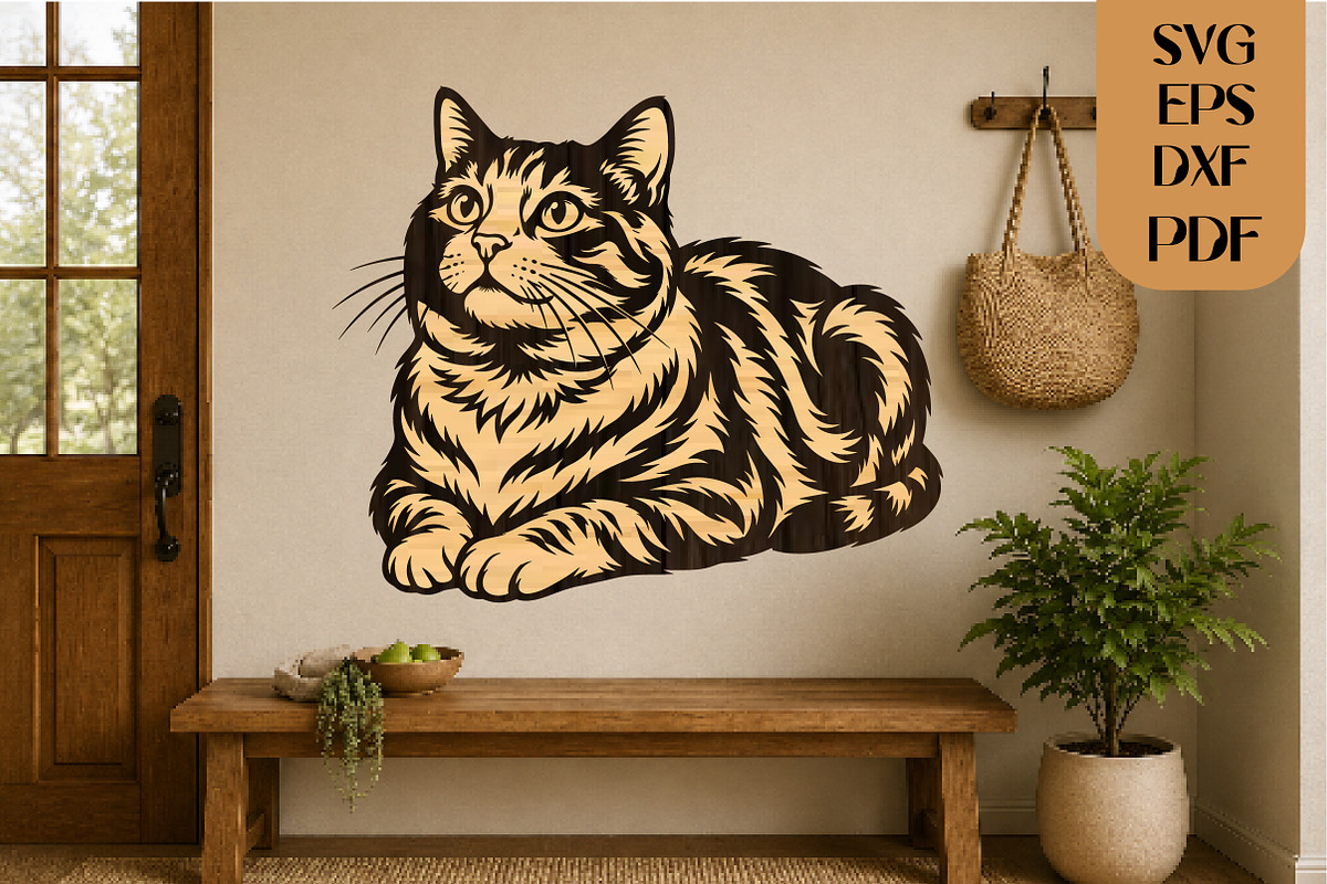 Realistic Cat SVG Laser Cut File, an Object Graphic by DreamCafeArt (Photo 2 of 4)