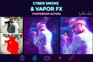 Cyber Smoke & Vapor FX Ps Action, an Action Add-On by Studio Retouch