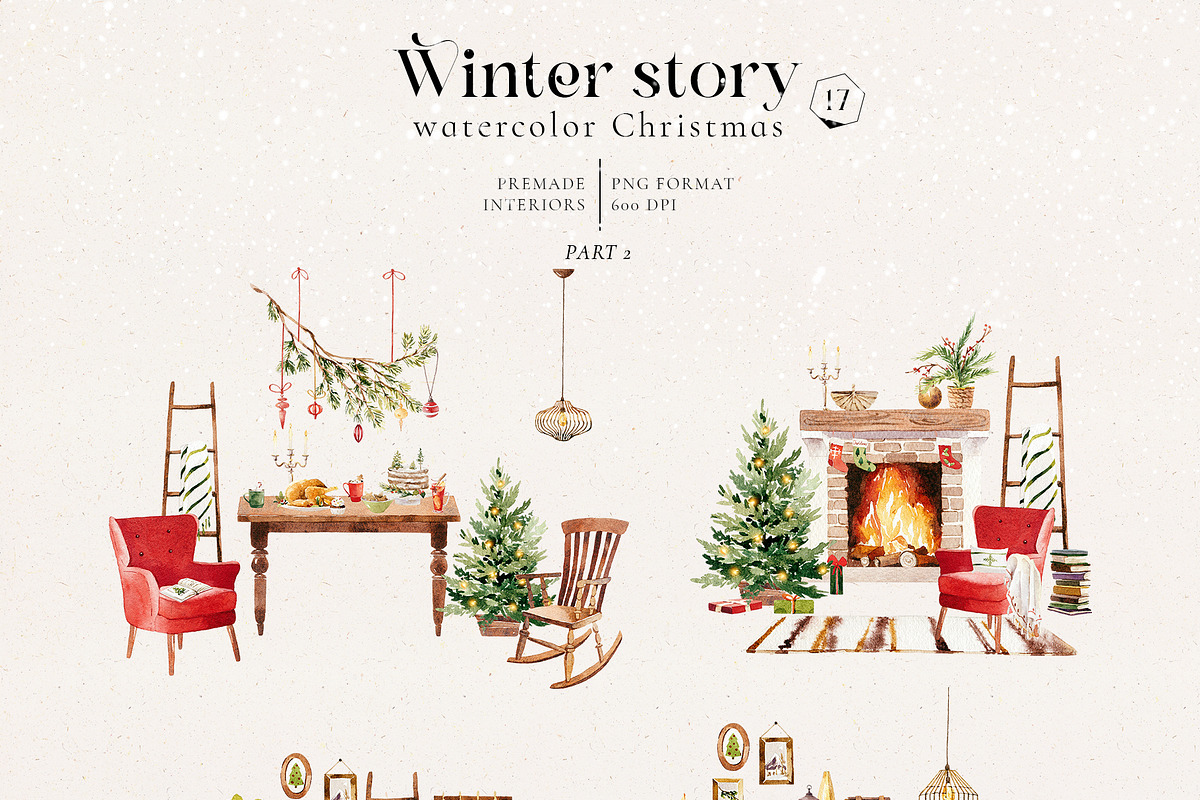 Winter story-watercolor Christmas, a Seasonal Illustration by Pamyatka Shop (Photo 7 of 27)