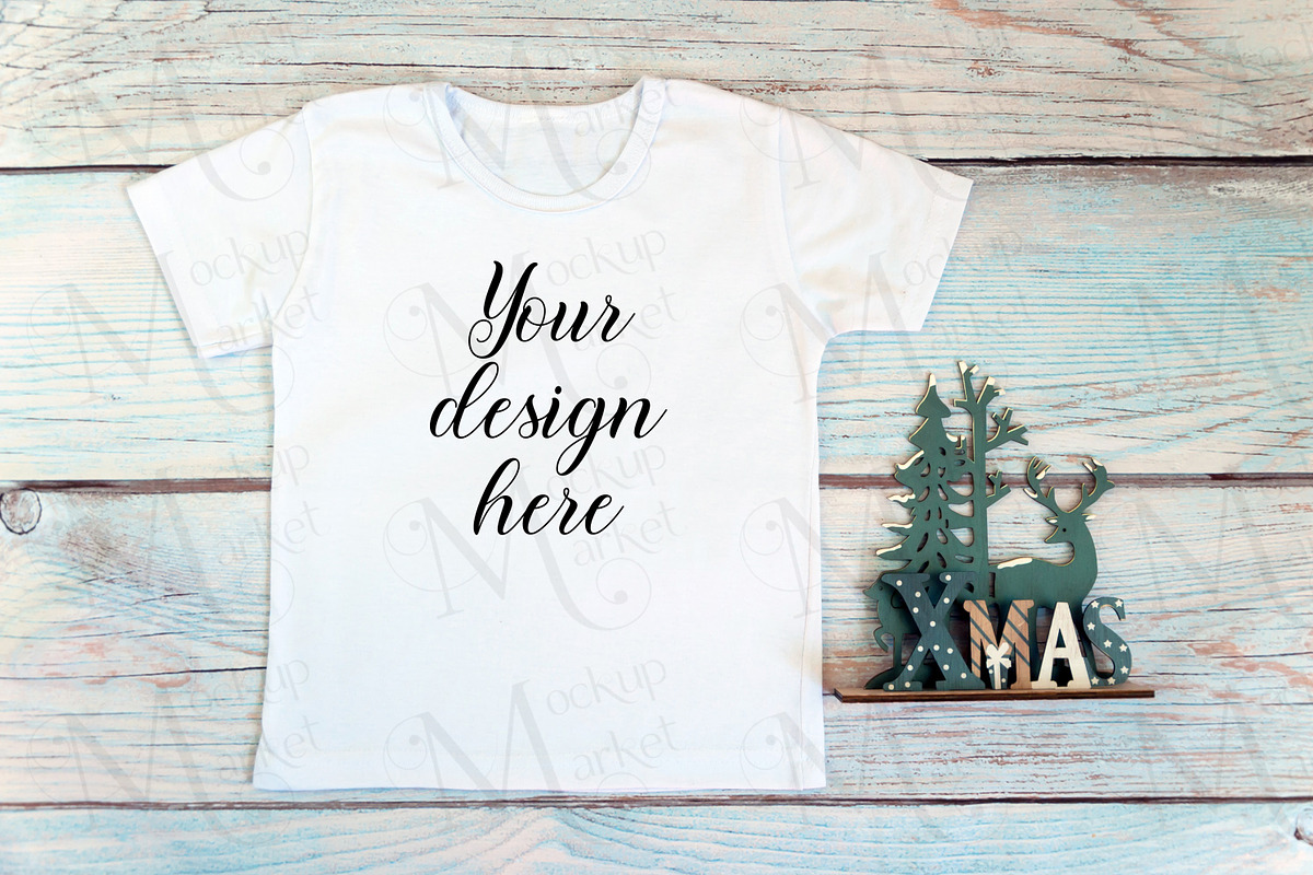 White kid t-shirt mockup bundle., a Print Template by MockupMarket (Photo 13 of 27)