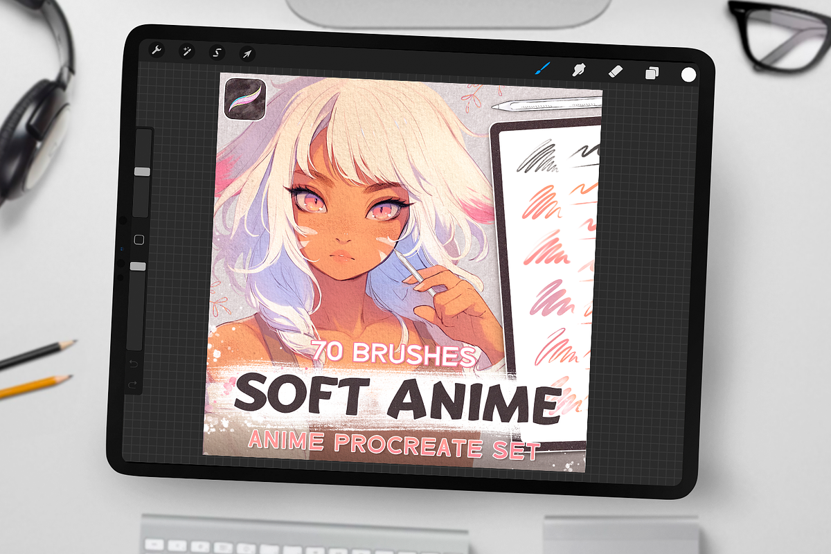 Anime Soft Brushes for Procreate, a Brushes & More by Disyukov (Photo 1 of 8)