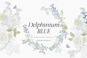 Delphinium blue Delicate Flowers, a Decorative Illustration by Grace Noboa Illustrations (Thumbnail 2 of 9)