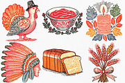Hand Drawn Thanksgiving Clipart, an Illustration by Canvas Craft (Thumbnail 2 of 8)